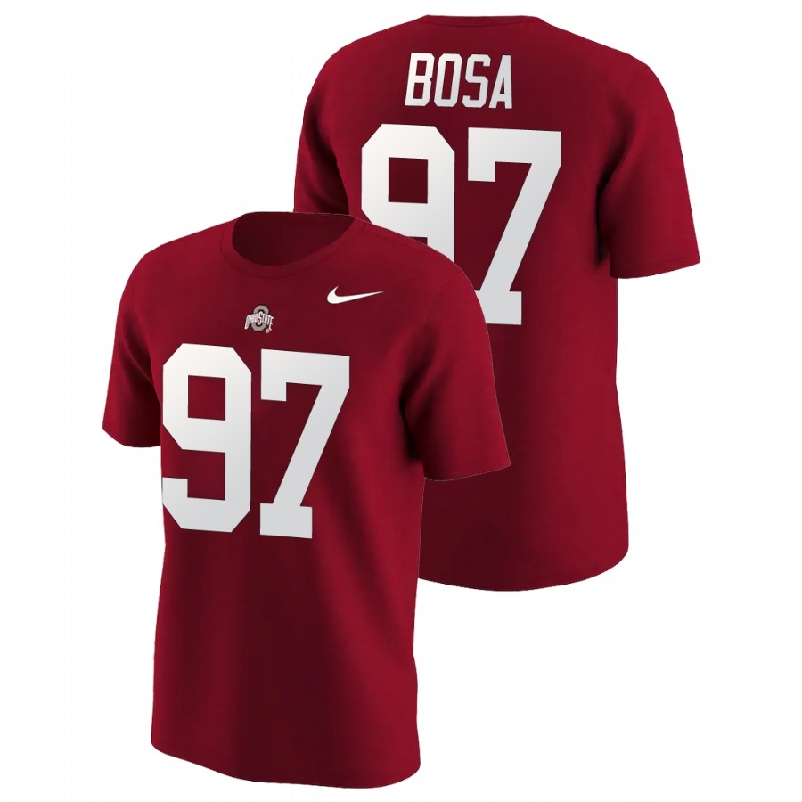 Ohio State Buckeyes Men's NCAA Nick Bosa #97 Scarlet Name & Number College Football T-Shirt MYU3449SD